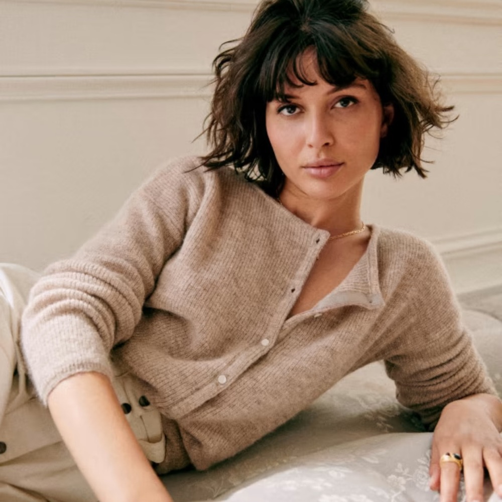 Sezane Gaspard Cardigan, Light Beige, M
